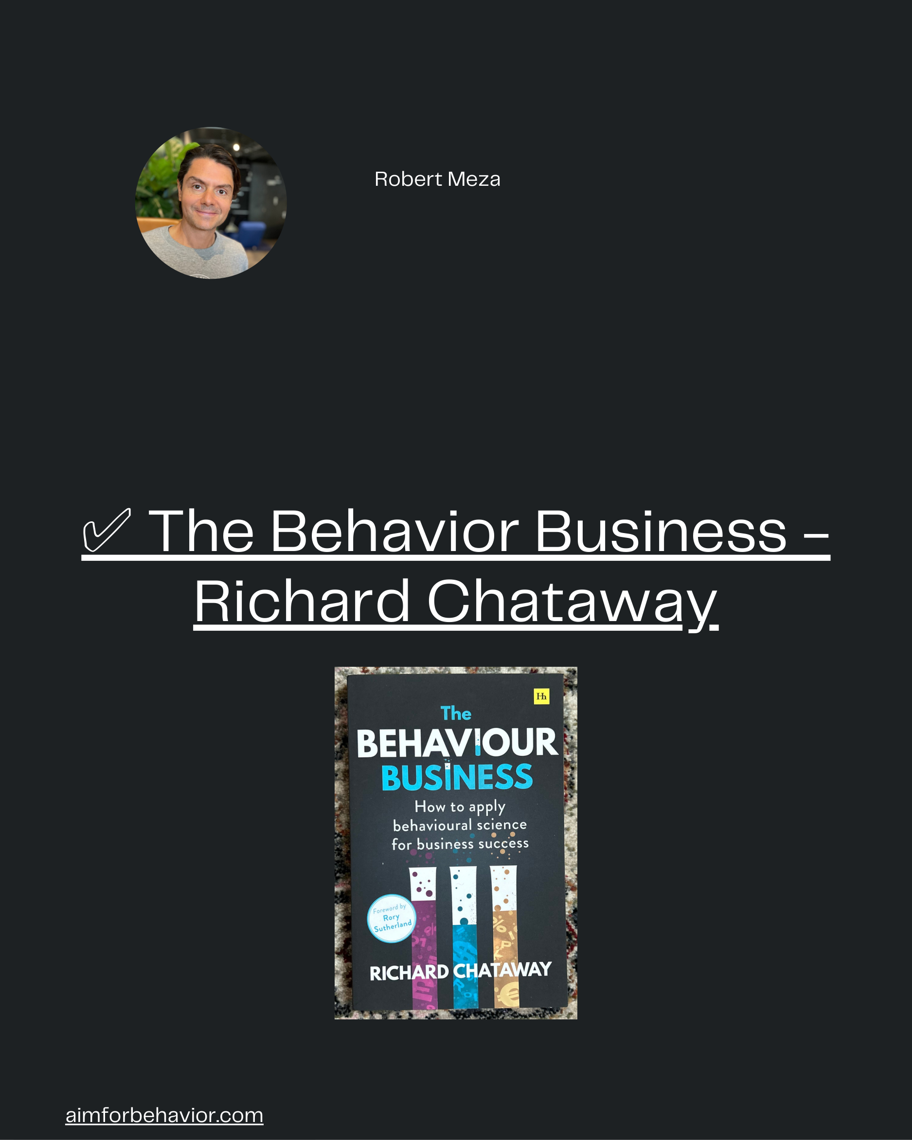 Robert Meza
aimforbehavior.com
✅ The Behavior Business -
Richard Chataway
